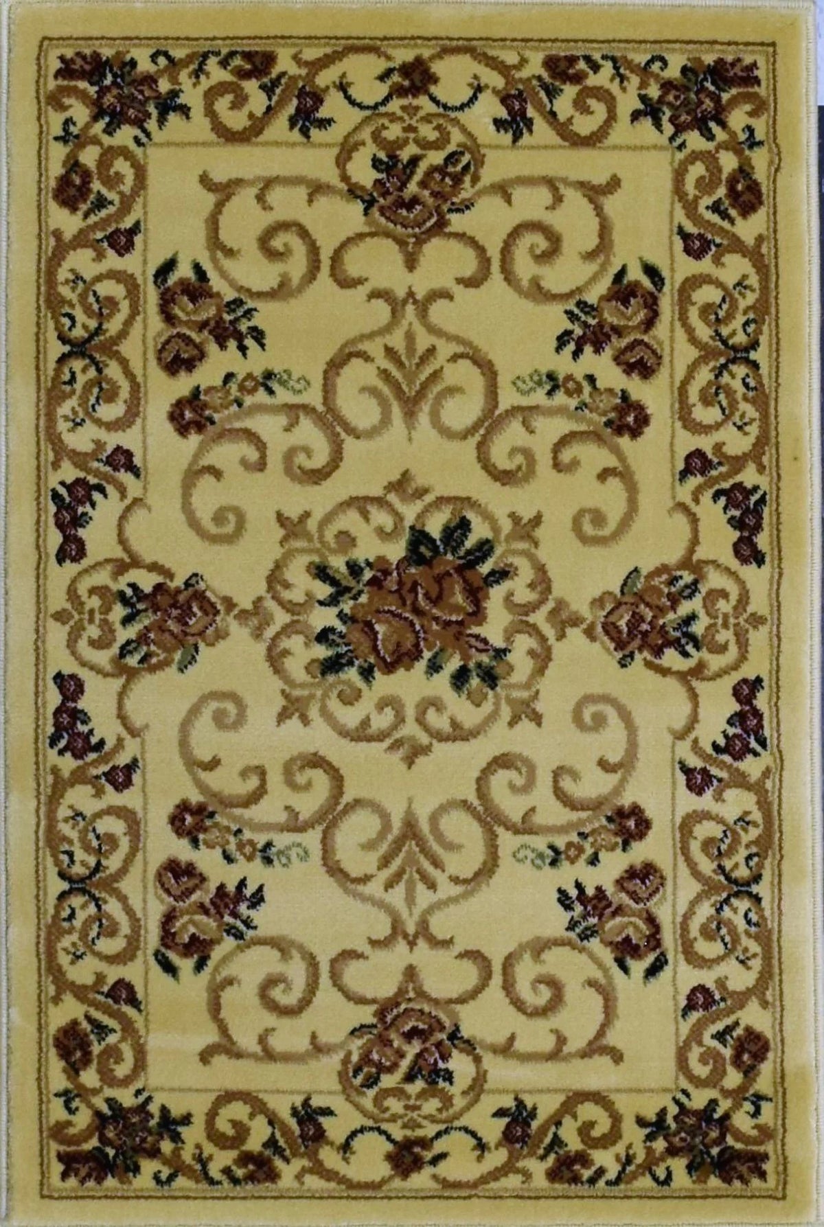 Cream Floral Traditional Beige Area Rug 9'10x13'2 F902425