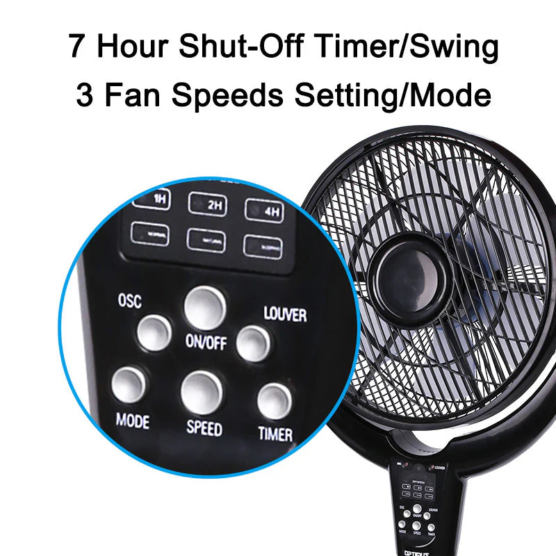 14'' Pedestal Fan with Remote LED Timer V307626