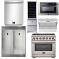 36 Inch Pro Gas Range, Range Hood, Refrigerator, Microwave Drawer, Dishwasher, Wine Cooler A95317