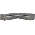 Grey Faux Vegan Leather Sectional Sofa Set Y42484