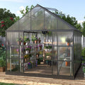 6x12 FT Polycarbonate Greenhouse with Lockable Hinged Door H676714
