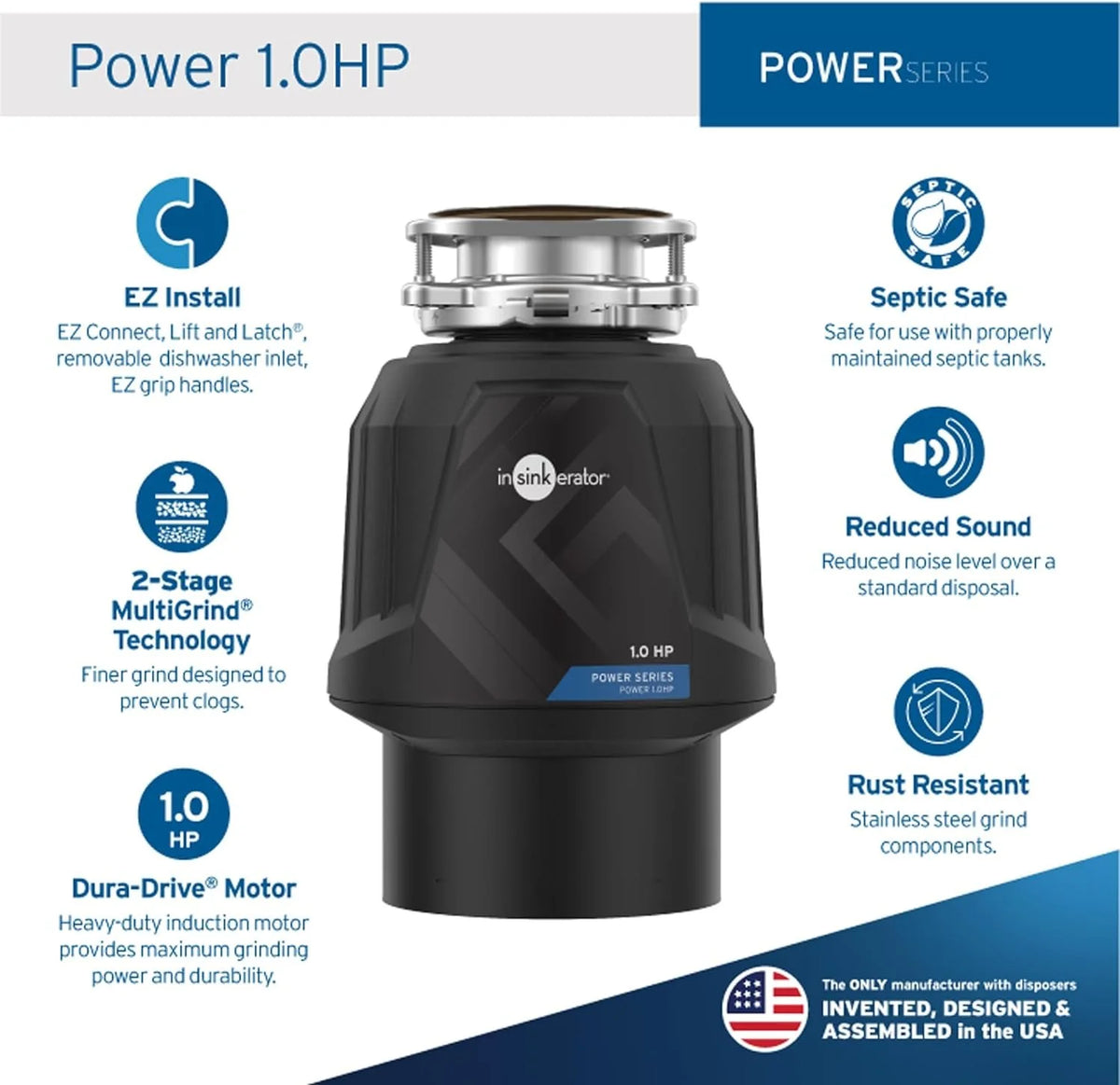 1 HP Continuous Feed Garbage Disposal V681