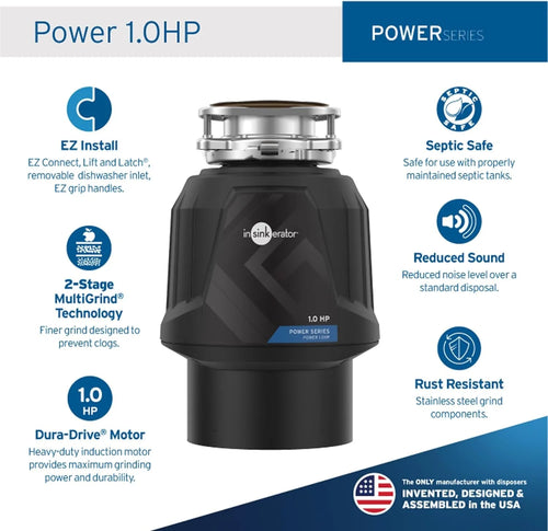 1 HP Continuous Feed Garbage Disposal V681