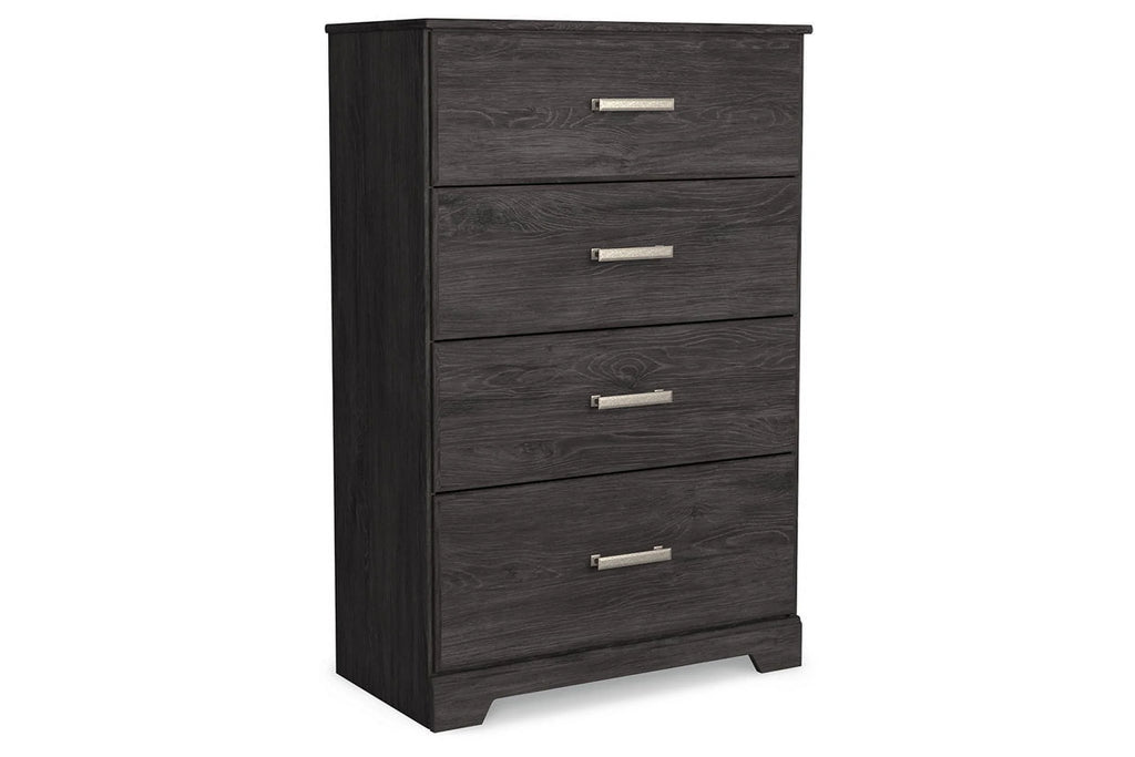 Black Four Drawer Engineered Wood Chest E942
