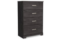 Black Four Drawer Engineered Wood Chest E942