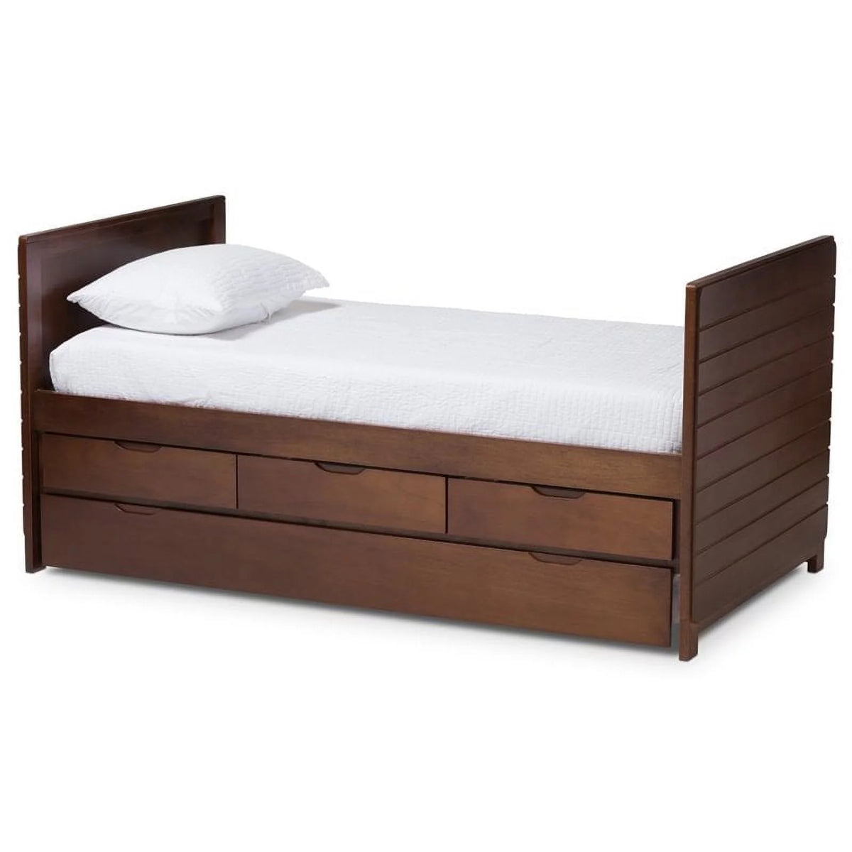 Mahogany Wood Storage Daybed with Trundle D4557