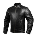 Leather Motorcycle Jacket with Armor H47604