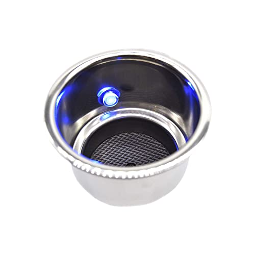 Blue LED Light Cup Holder with Drain Stainless Steel Pack of 1 T58666