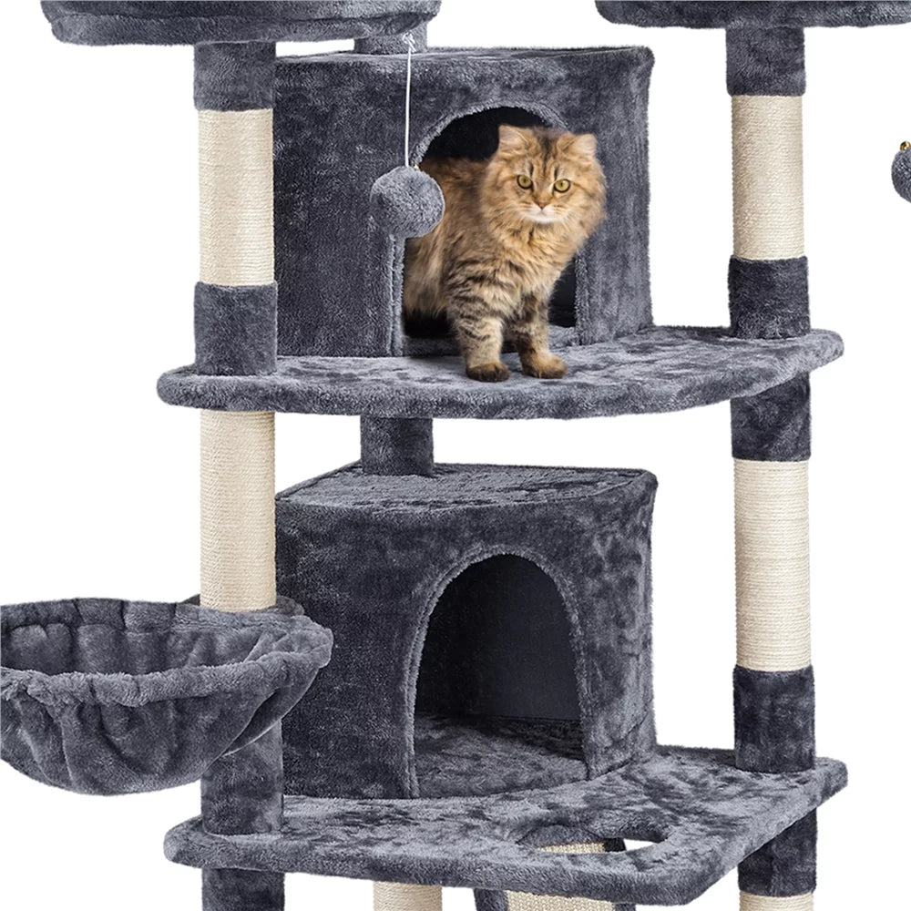 Large Dark Gray Cat Tree with Scratching Board D320