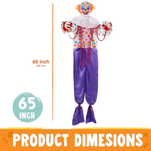 Hanging Scary Clown Decoration with LED Lights F31732