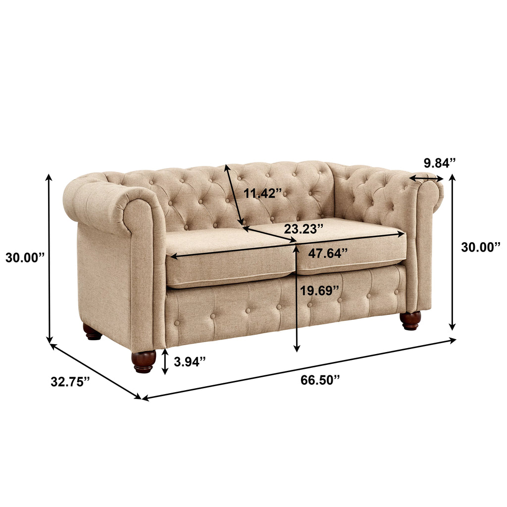 Cream Living Room Loveseat Q208