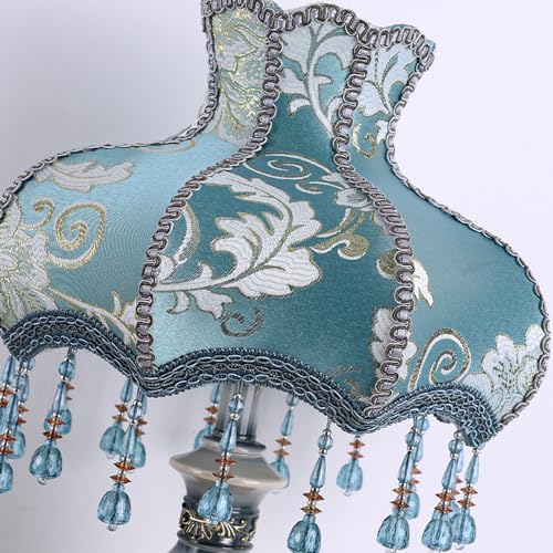 Blue Flower Decorative Table Lamp with Bead Curtain X101729