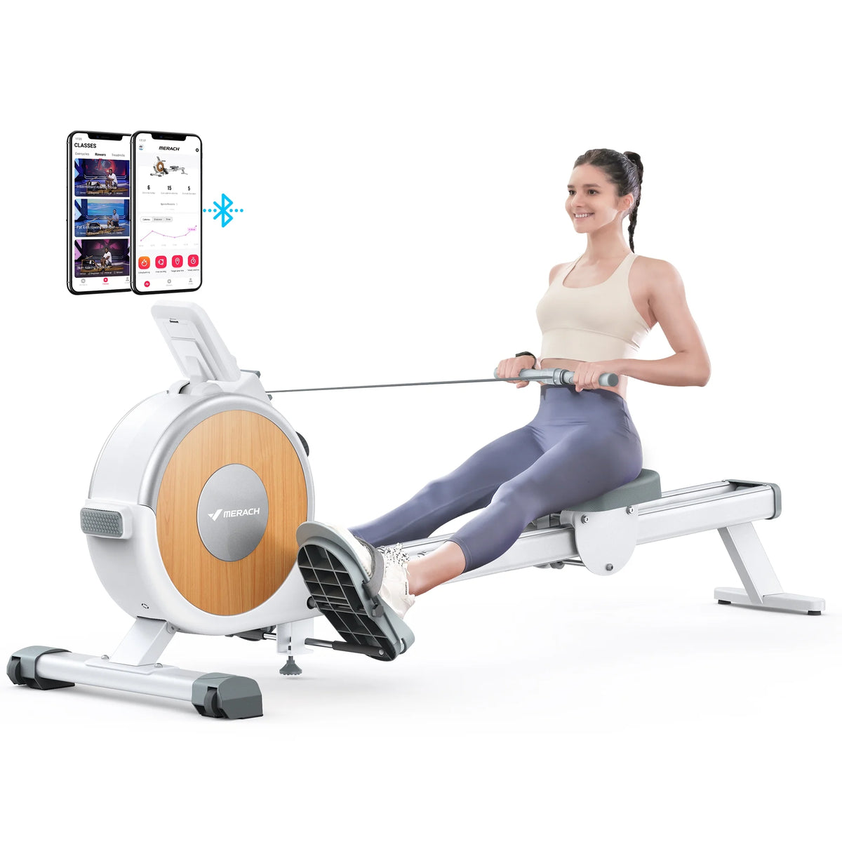 White Magnetic Rowing Machine H13350