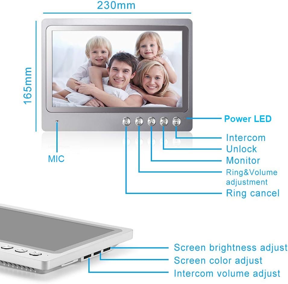 9 Inch Wired Video Intercom System with Night Vision N5887