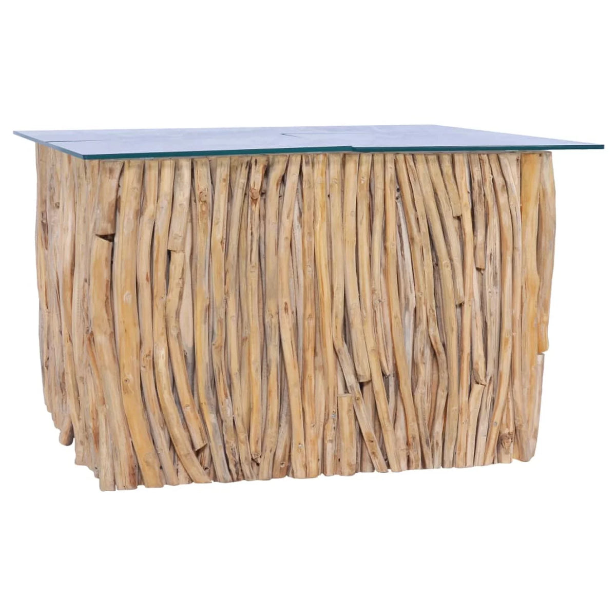 Coffee Table with Glass Solid Teak Wood M843