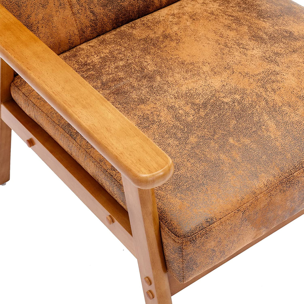 Mid Century Modern Accent Chair Set of 2 with Side Table Z7352