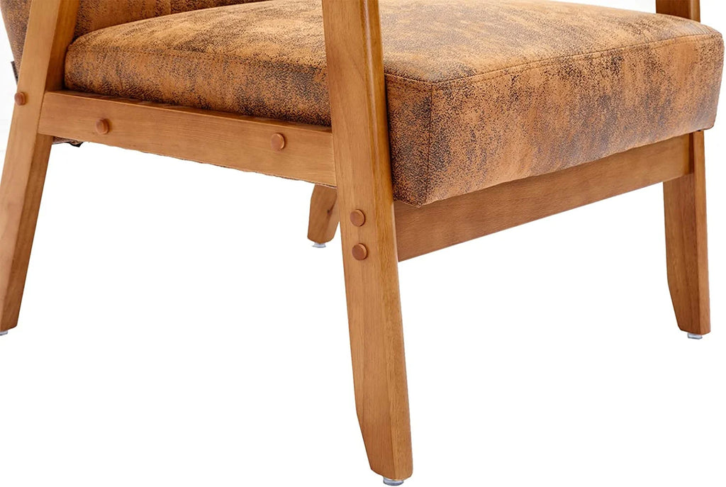 Mid Century Modern Accent Chair Set of 2 with Side Table Z7352