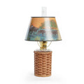 Wicker Oil Lamp with Shade C131024