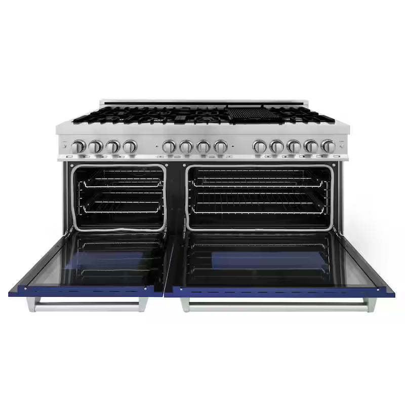 9-Burner Double Oven Dual Fuel Range in Stainless Steel R9325
