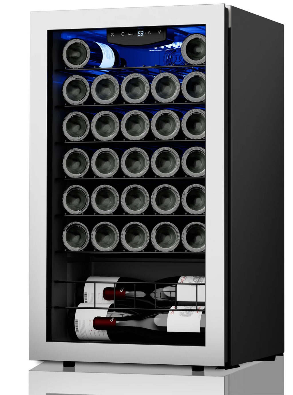 32 Bottle Mini Wine Cooler with Glass Door D2588