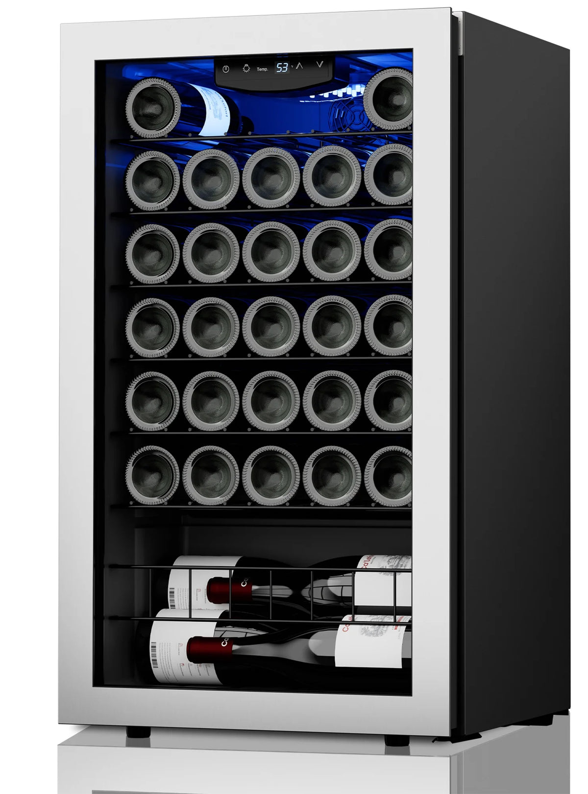 32 Bottle Mini Wine Cooler with Glass Door D2588