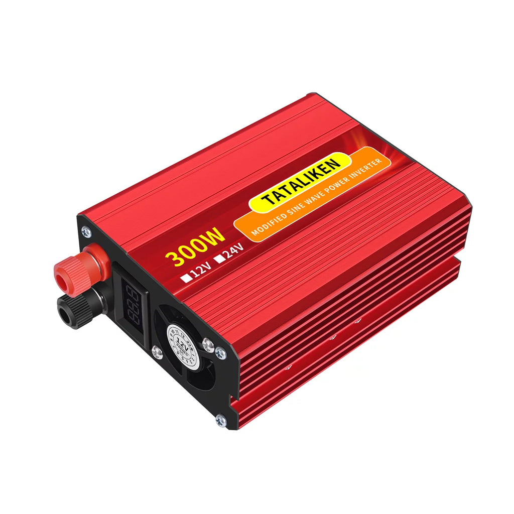 300 Watts Power Inverter 12V DC to 110V AC Car Plug Adapter Converter with LCD Display Dual USB Ports 2 AC Outlets M742