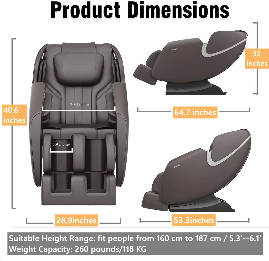 Black Full Body Zero Gravity Massage Chair E66354