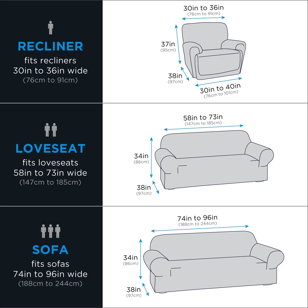 Chenille Stretch Fabric Loveseat Slipcover J564145