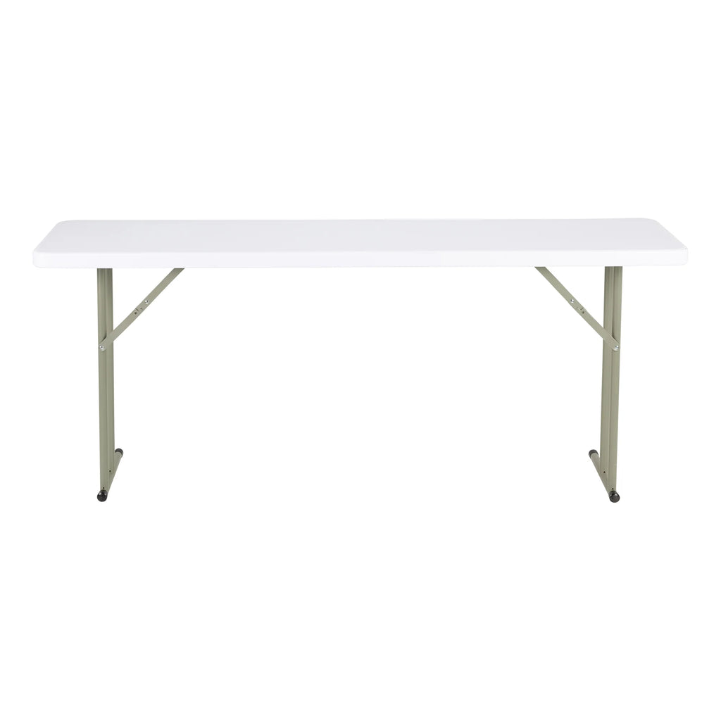 White 6 ft Heavy Duty Portable Plastic Folding Table Q85824