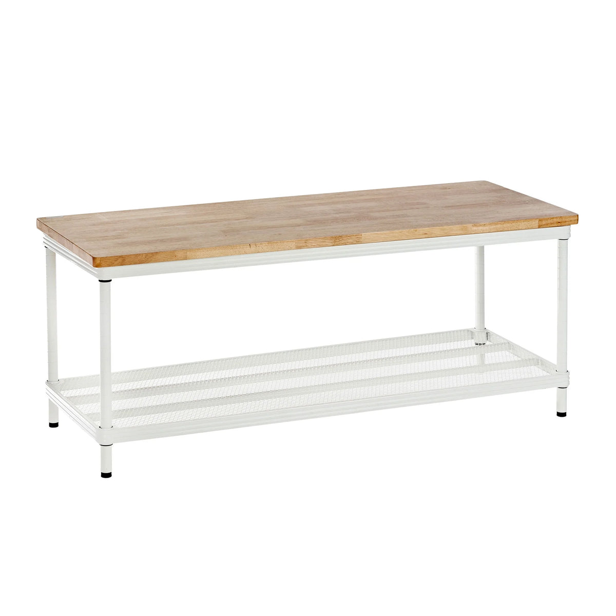 2-Tier White Metal Storage Shelving Unit L48983