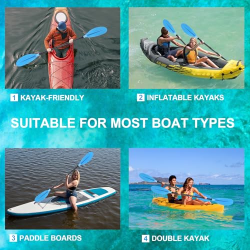 Adjustable Kayak Paddles 4 Pieces with Paddle Leash W3217