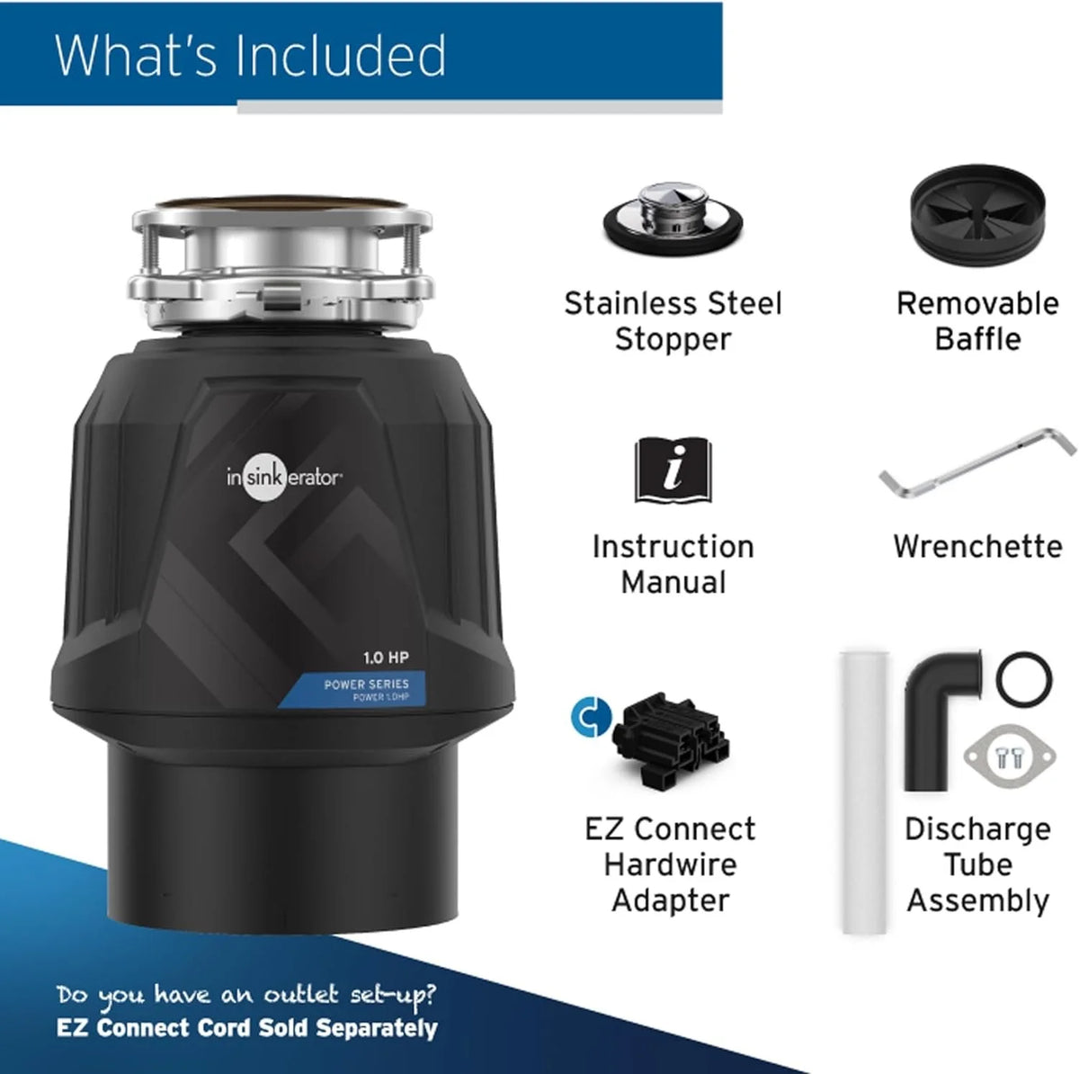 1 HP Continuous Feed Garbage Disposal V681